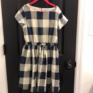 Crewcuts navy plaid dress. Size 8